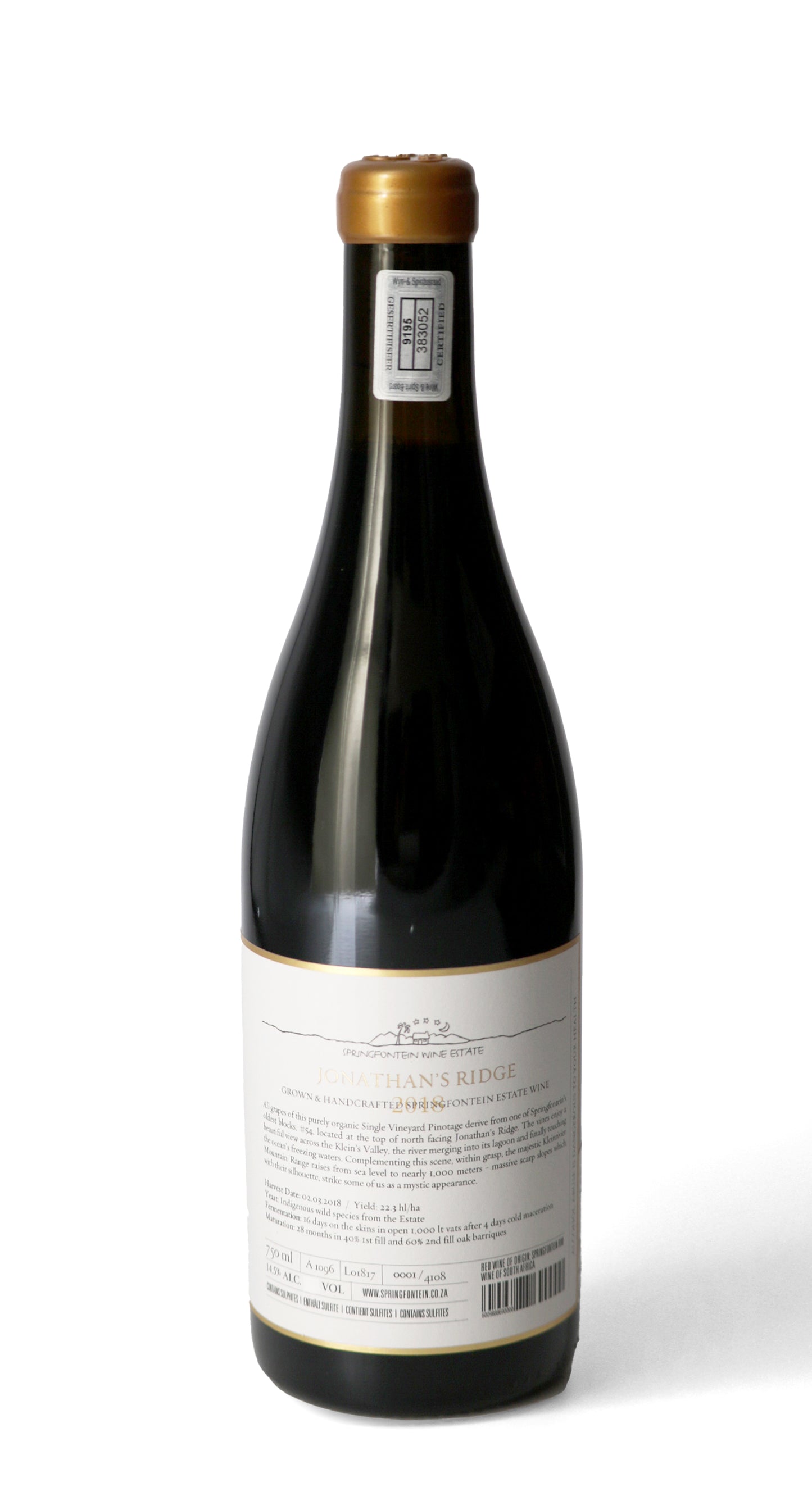 Springfontein - Pinotage - Jonathan's Ridge - 2018